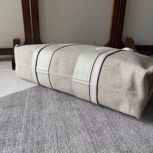 CHLOE WOODY TOTE BAG IN LINEN BIG - Picture 5 of 8